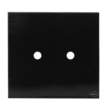 Placa p/ 2 Furos 4x4 - Novara Glass Preto Brilhante